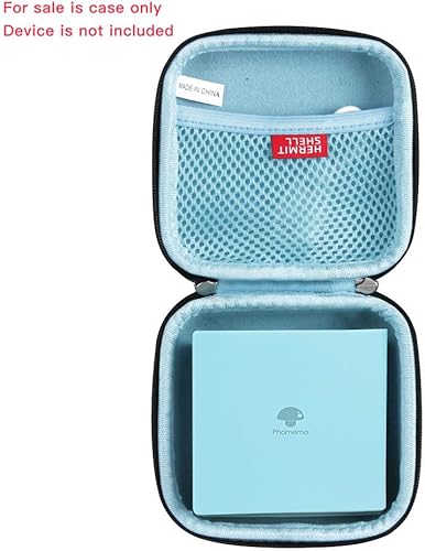 Miniatura 2 de Hermitshell Funda de viaje para impresora de bolsillo Phomemo M02 / Phomemo M02 Pro/Phomemo M02S (negro exterior + interior azul claro) Negro