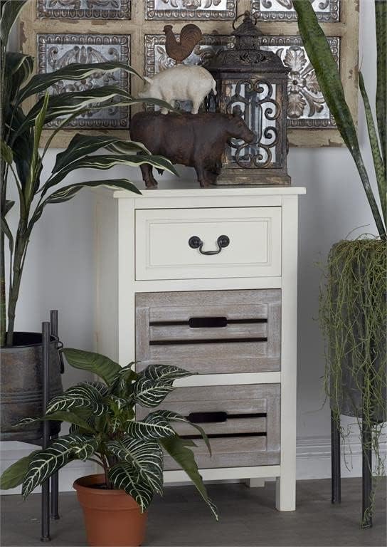 Miniatura 2 de Urban Designs Cape Cod - Mesita de noche con 3 cajones de almacenamiento de dos tonos