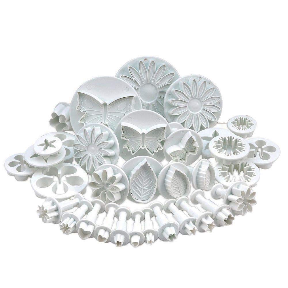 NUOMI Cookie Mold Presses Mooncake Mold Fondant Stamps with Cookie Cutters Set of 33 Small Pastry Molds