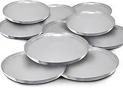 Formas de Pizza em Alumínio Polido, 30cm de Diâmetro, Kit com 10 Peças, Linha Profissional para Pizzaria