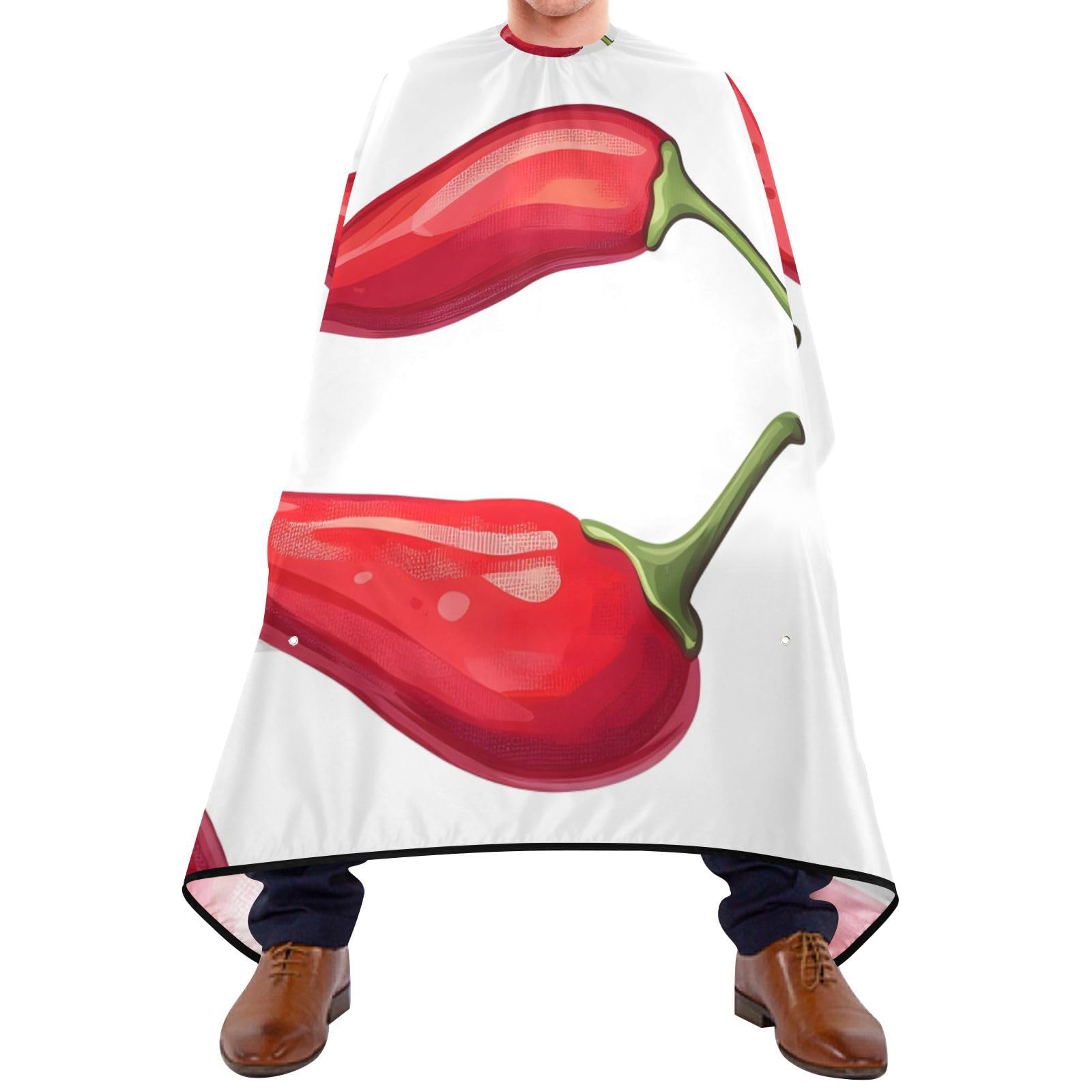 Hezely Red Pepper Hair Dye Cape, Barber Cape for Adults,Waterproof Salon Cape,Waterproof Hairdressing Styling Hair Cutting, 65