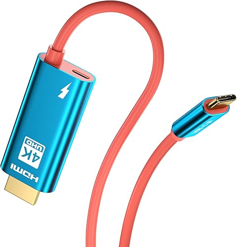 QCEs USB C to HDMI Cable for SwitchOLED, Portable Switch Dock 4K HDMI TV Adapter Cord with Charging 6.6Ft Compatible with Nintendo Switch Dock,