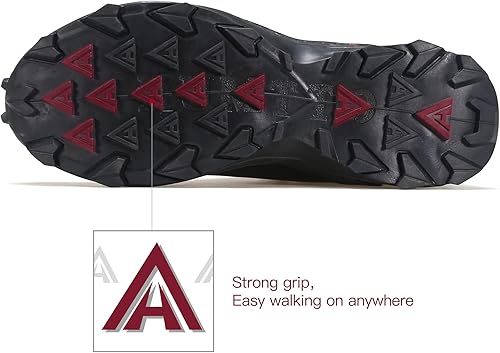 Miniatura 4 de HUMTTO Botas de senderismo todo terreno para hombre, impermeables, ligeras, con suela de goma, antideslizantes, botas de senderismo para exteriores