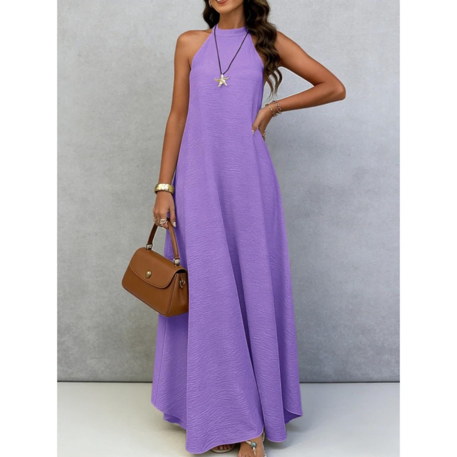 Vestido Largo Largo de Verano, sin Mangas y sin Mangas de Estilo vacacional para Mujeres