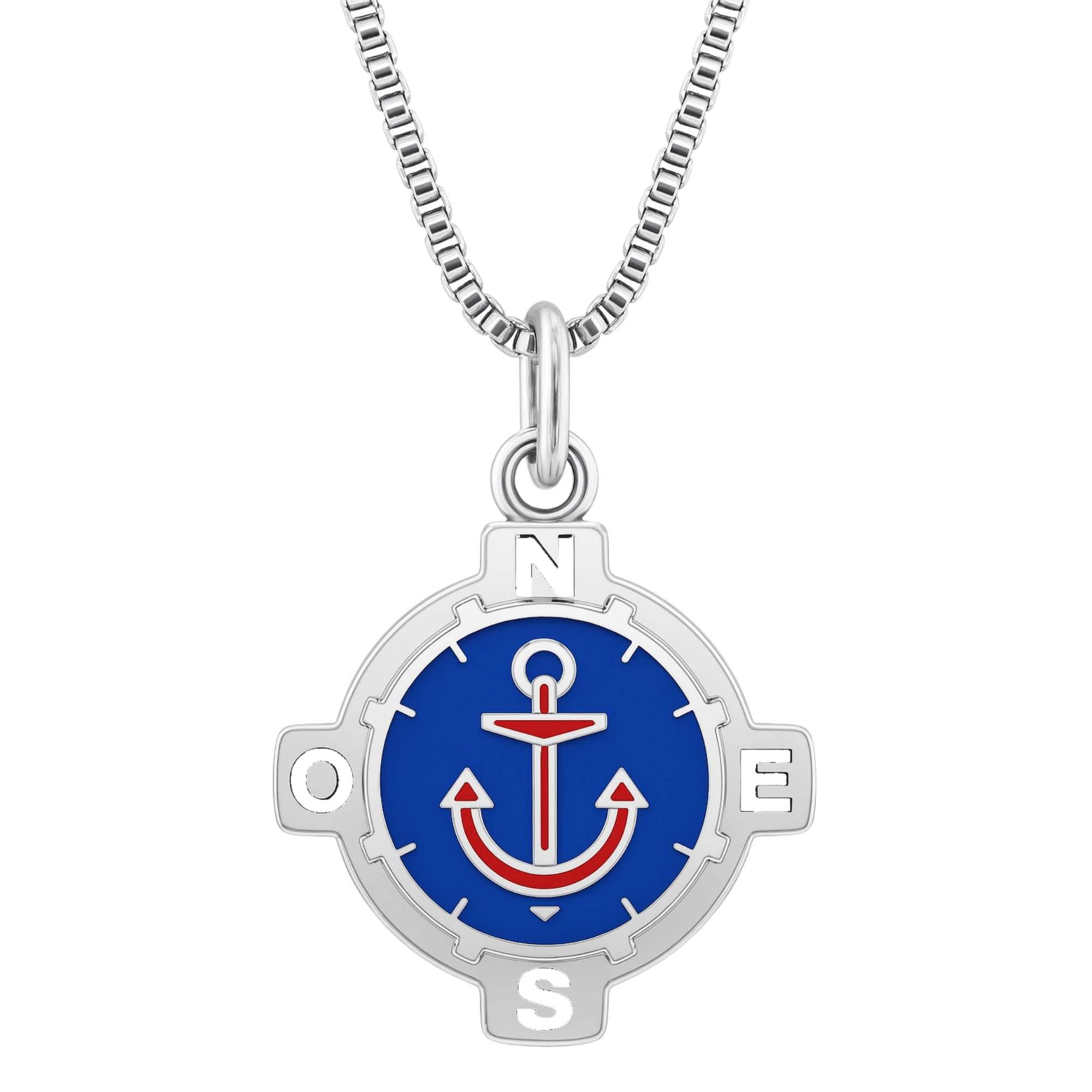 Collana Uomo Ancora Acciaio Inossidabile | Pendente Nautico con Smalti indelebili | Idea Regalo per Marinaio, Fidanzato, Papà | Stile Casual o Elegante cll0765c