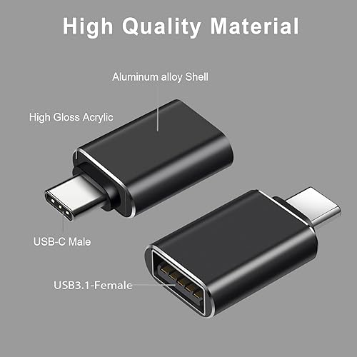 Miniatura 10 de Paquete de 6 Adaptador USB C a USB (paquete de 3) y adaptador USB a USB C (paquete de 3) carcasa de aluminio Transferencia de datos SuperSpeed y