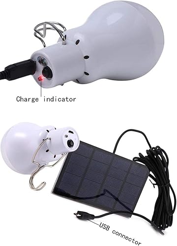 Miniatura 4 de Afoskce - Bombilla solar para exteriores, 130 lúmenes, portátil, alimentada por energía solar, para gallineros, cobertizo, senderismo, pesca,