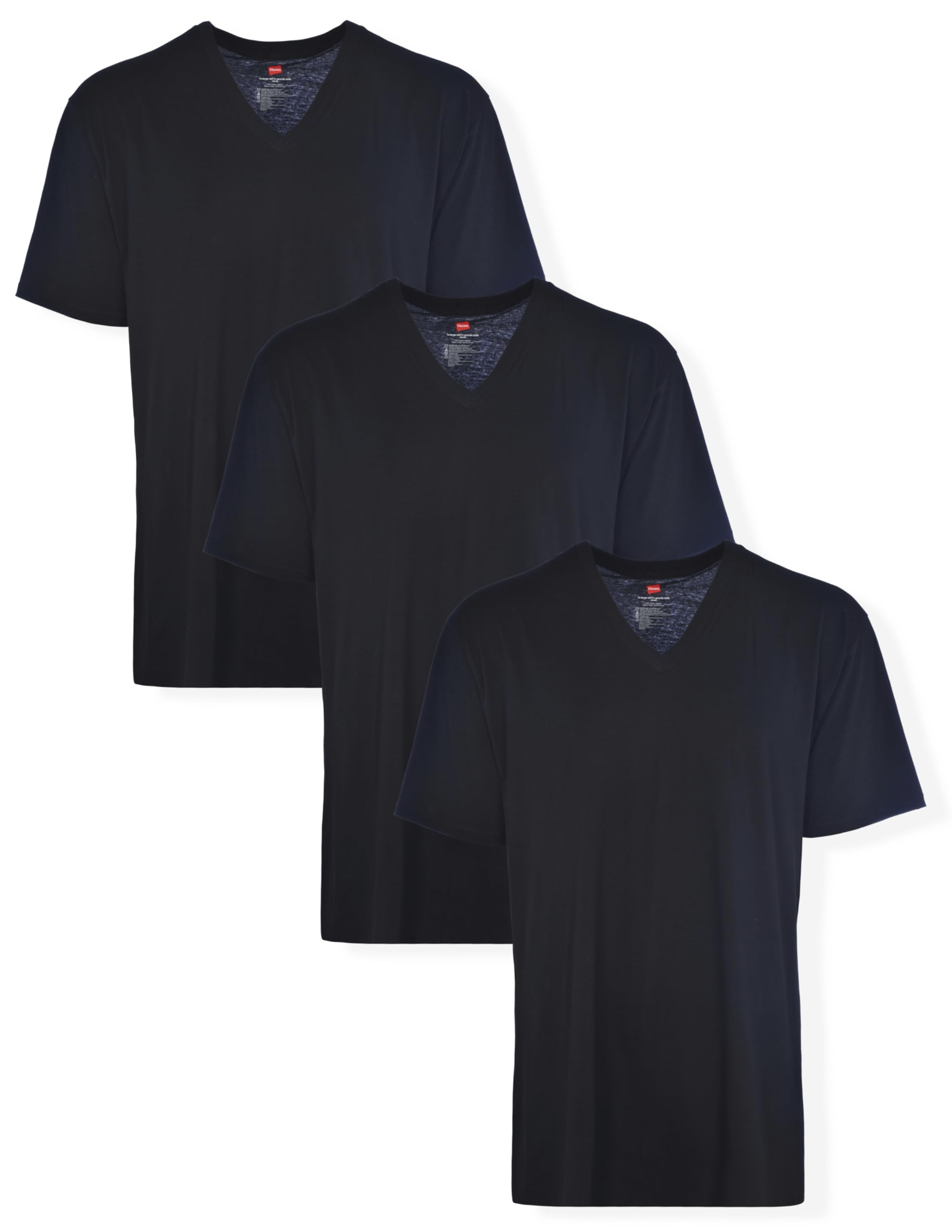 Hanes Men’s Tall V-Neck Undershirts – Tagless 100% Cotton Multipack, Lightweight Base Layer Camisetas para Hombre Alto
