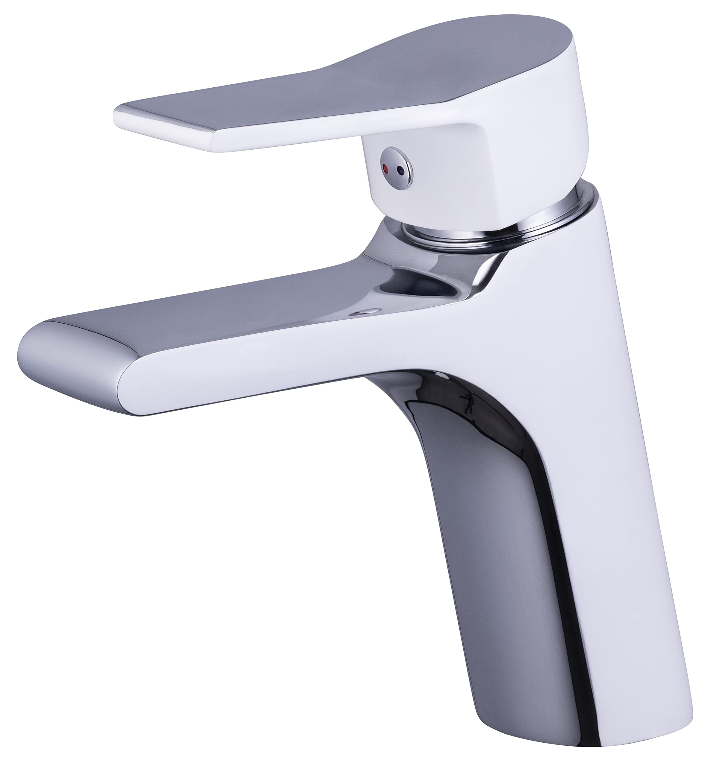 Grifo de Lavabo IMPACT Cromado Blanco | Mezclador Monomando para Baño con Acabado Bicolor Elegante | Cartucho Cerámico de Alta Precisión | Estilo Moderno y Sofisticado | by EUROSANIT