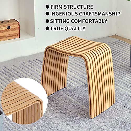 Cwuint Leisure Bamboo Stool Changing Shoe Stool Dressing Stool Bathroom Stool Waterproof Anti-Corrosion Environmental Protection Material Durable. #TOP6