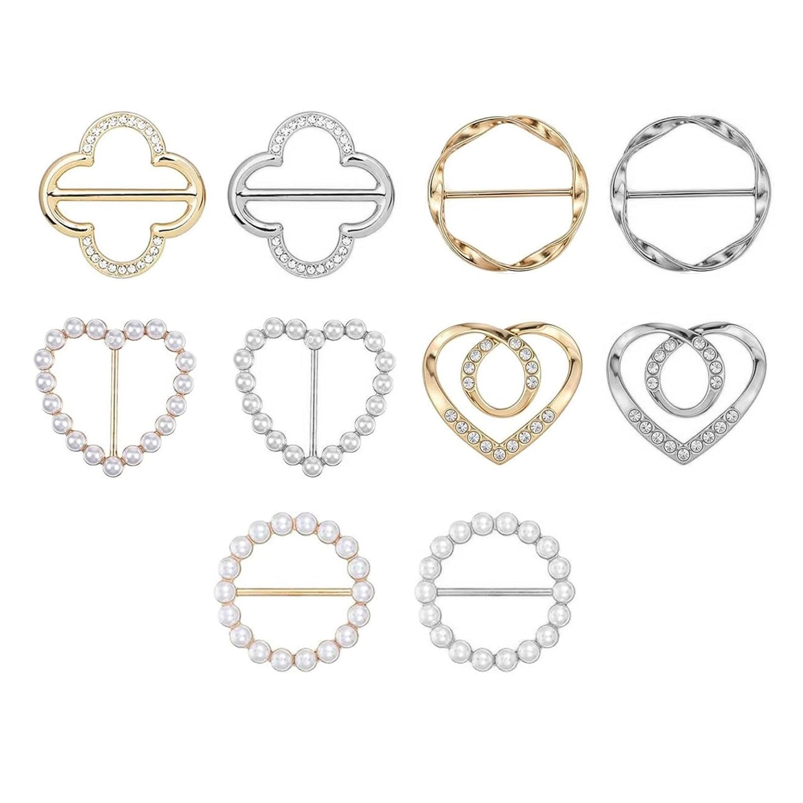 10 Piezas Anillos Hebillas de Bufandas, Hebillas de Cinturón, Hebilla de Cinturón de Metal, Anillos para Bufandas, Hebilla de Nudo Retorcido para Chal Corbatas de Camisas Sueltas Vestir