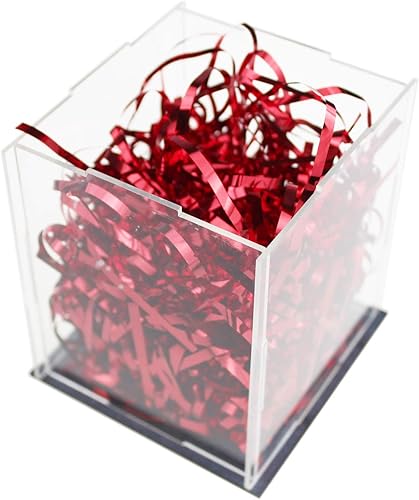 Miniatura 2 de Goodma Cesta de polipropileno de 1 libra, triturados y hebras, confeti arrugado para envolver regalos de bricolaje y relleno de cesta (rojo)