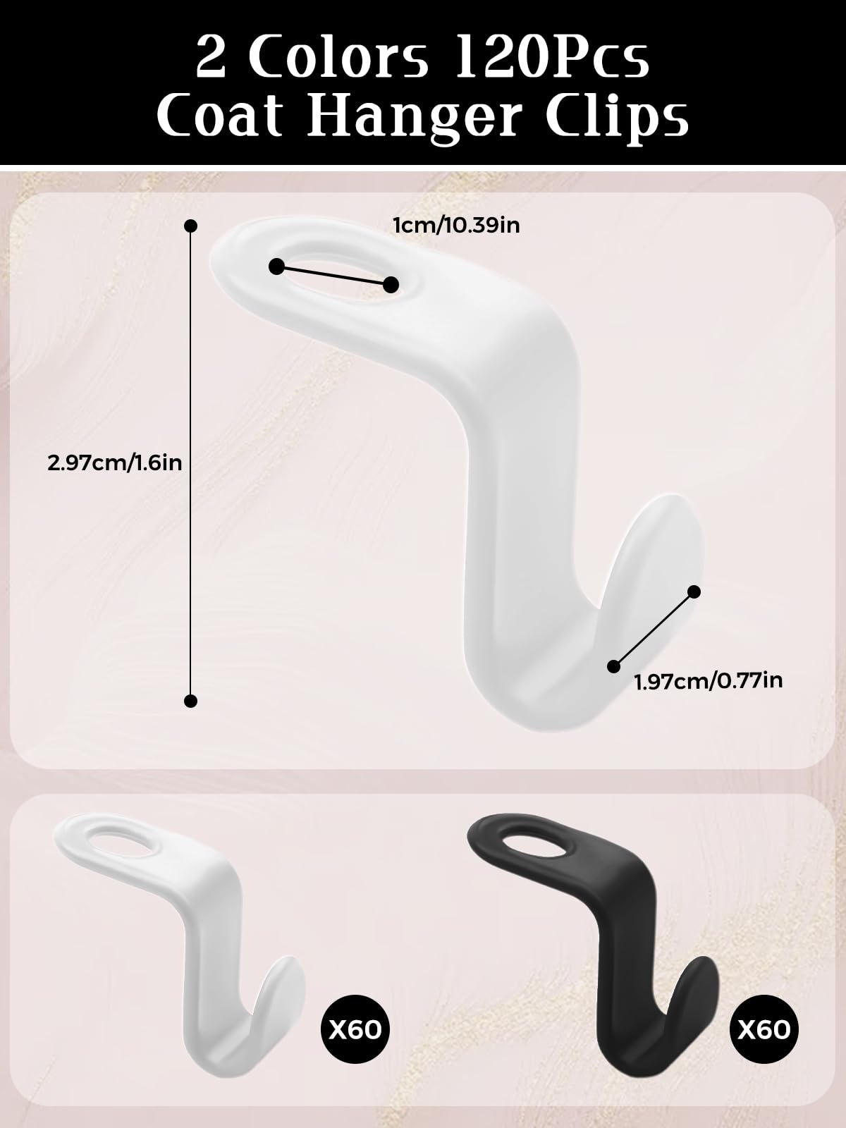 Sinofort 120 Pcs Clothes Hanger Connector Hooks, Drop Connecting Hanger Hook - Image 2