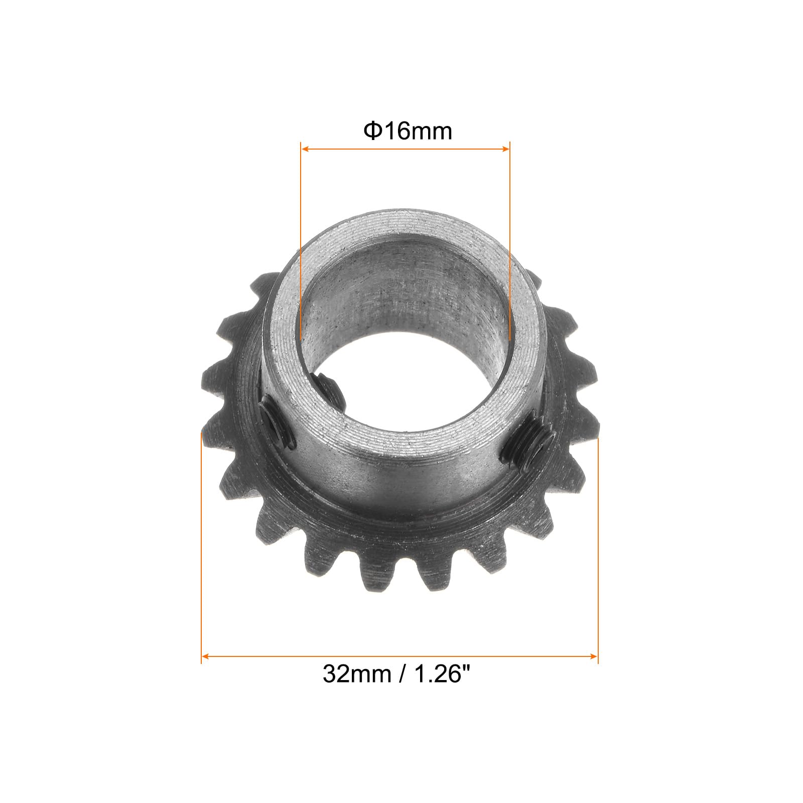 sourcing map 2uds Bisel Engranaje 1.5M 20 Dientes 16mm Eje Agujero 1:1 Cónico Bisel Piñón Engranaje 45# Acero 1.5 Módulo 90 Grados Dirección Engranaje con M5 Arreglando Agujero