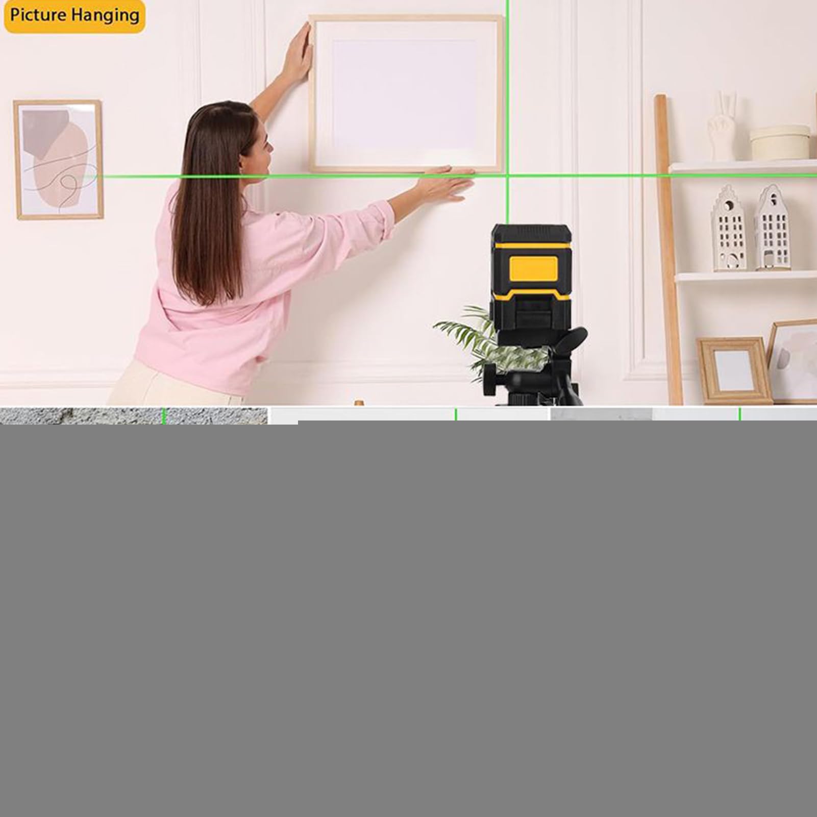Nivel Láser Cruzado Ajustable Soporte de Aluminio para Nivel Láser Cruzado | Kit de Alineación para Instalación de Muebles Ventanas Suelos Paredes Áreas Exteriores