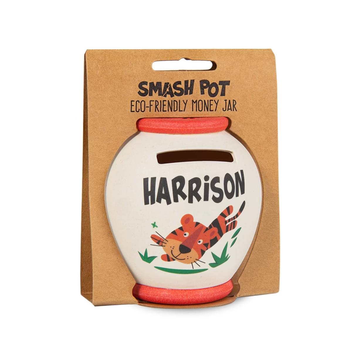 History & Heraldry Personalised Bamboo Smash Pot Money box (Harrison)