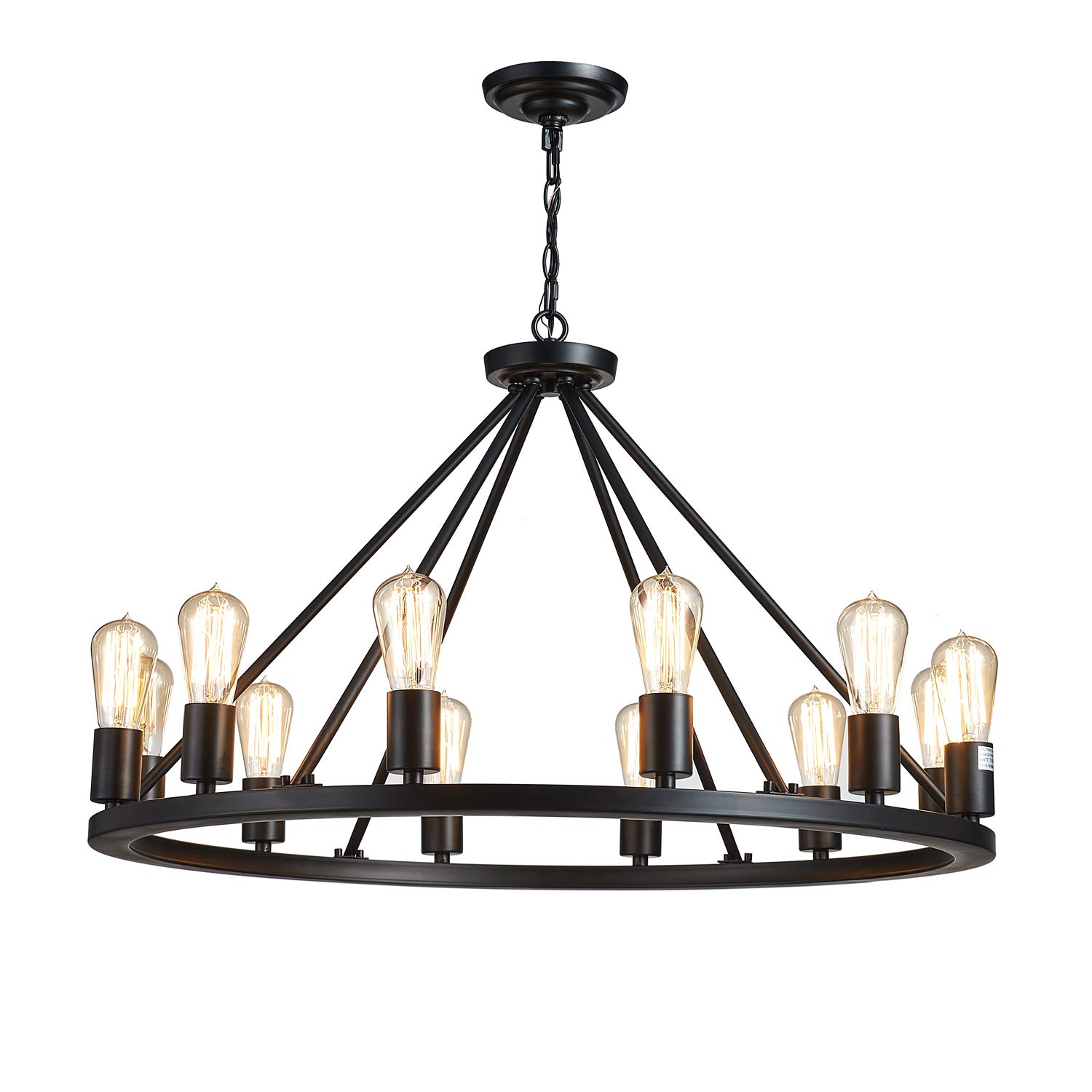 Saint Mossi Antique Painted Metal Chandelier Lighting with 12 Lights ...