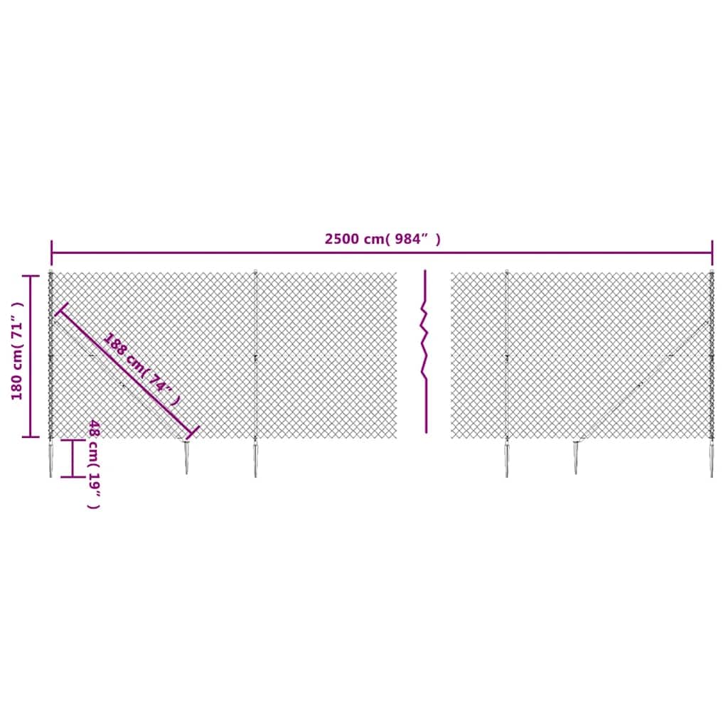 Maschendrahtzaun Komplettset 1.4 x 25 m mit Bodenhülsen Maschendrahtzaun 180cm höhe Maschendrahtzaun Set Grün Gartenzaun Set Zaunset-Grün-1.8 x 25 m Typ 4