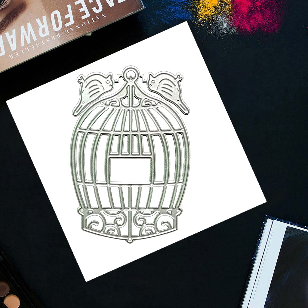 Fustelle Metalliche A Forma Di Gabbia Per Uccelli - Set Da 2 Pezzi Per Scrapbooking, Biglietti E Decorazioni Fai Da Te - 4,7 X 7,5 Cm - 5