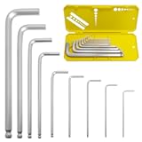 9 PCS Hex Key Set&comma; Ball-End Allen Wrench Set&comma; CR-V Allen Key Set&comma; Metric Hex Wrench Set with 1&period;5-10MM Sizes&comma; Ergonomic Non-Slip Portable Storage Case for Furniture&comma; Bike&comma; Electronics