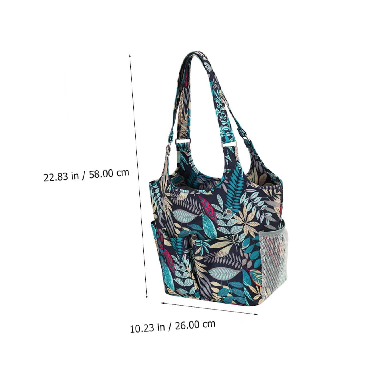 Bolsa de Almacenamiento Portátil de Tela Oxford 600D para Tejer Diseño de Hojas Múltiples Bolsillos y Correa Reforzada para Guardar Hilo de Lana