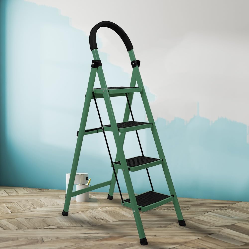 See full amazon price history chart for Cheston Foldable GI Steel 4-Steps Home Ladder | 4.8 Feet Anti-Skid Step Ladder with Wide Pedal & Hand Grip | Shock-Resistant Foldable Ladder for Home Use | Supports 150+ Kgs | Green 4 Step Cheston Foldable GI Steel 4-Steps Home Ladder | 4.8 Feet Anti-Skid Step Ladder with Wide Pedal & Hand Grip | Shock-Resistant Foldable Ladder for Home Use | Supports 150+ Kgs | Green 4 Step (B0CKTGTT46) Amazon Price History, Amazon Price Tracker
