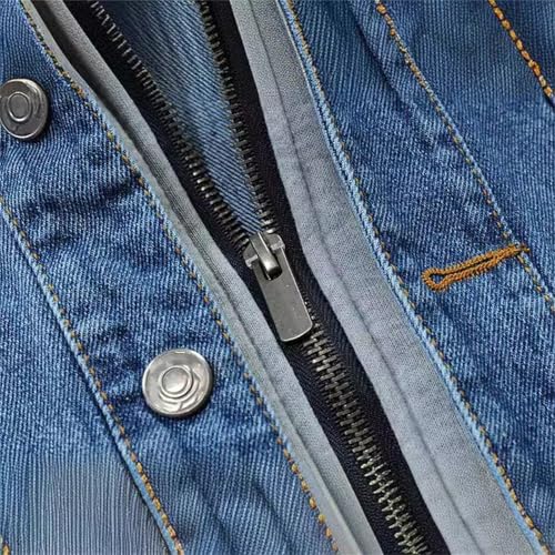 Denim Jacket for Kids Long Sleeve Zip Up Hoodie Autumn Winter Casual Slim Fit Daily Wear Denim Coat for Girls4