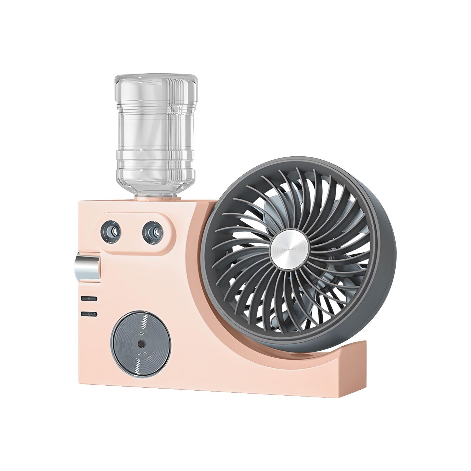 Evaporative Device with Detachable Drinking Bottle and 5 Hour Usage Time Travel Size Misting Fan