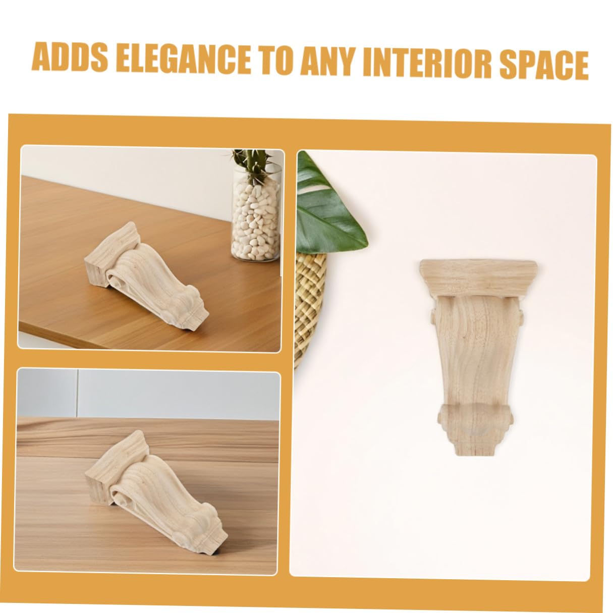 Ménsulas de Madera Tallada Estilo Europeo Detalles Hechos a Mano, Diseño Elegante y Fácil Instalación para Chimeneas y Muebles, Pack de 2 Unidades