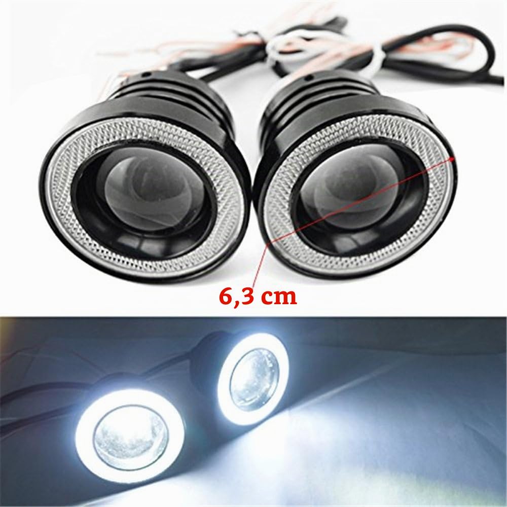Proiettore universale LED cilindrico, ad alta potenza, diametro: 6,3 cm, con fendinebbia, 2 pezzi