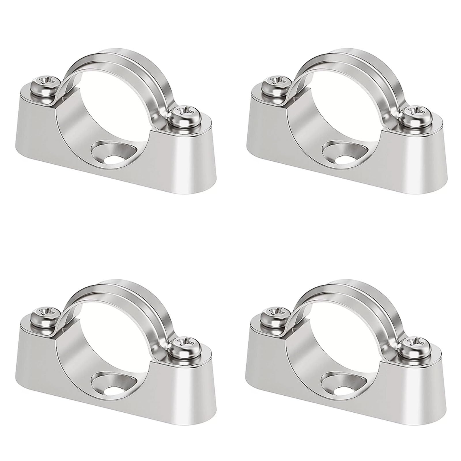 Esmen Uae One Color 316 Stainless Steel Pipe Clamps, 4 Sets Saddle Clips And Pipe Holders, Fixing Brackets For 16-35Mm Pipe Diameters Tube Fittings(32-35Mm)