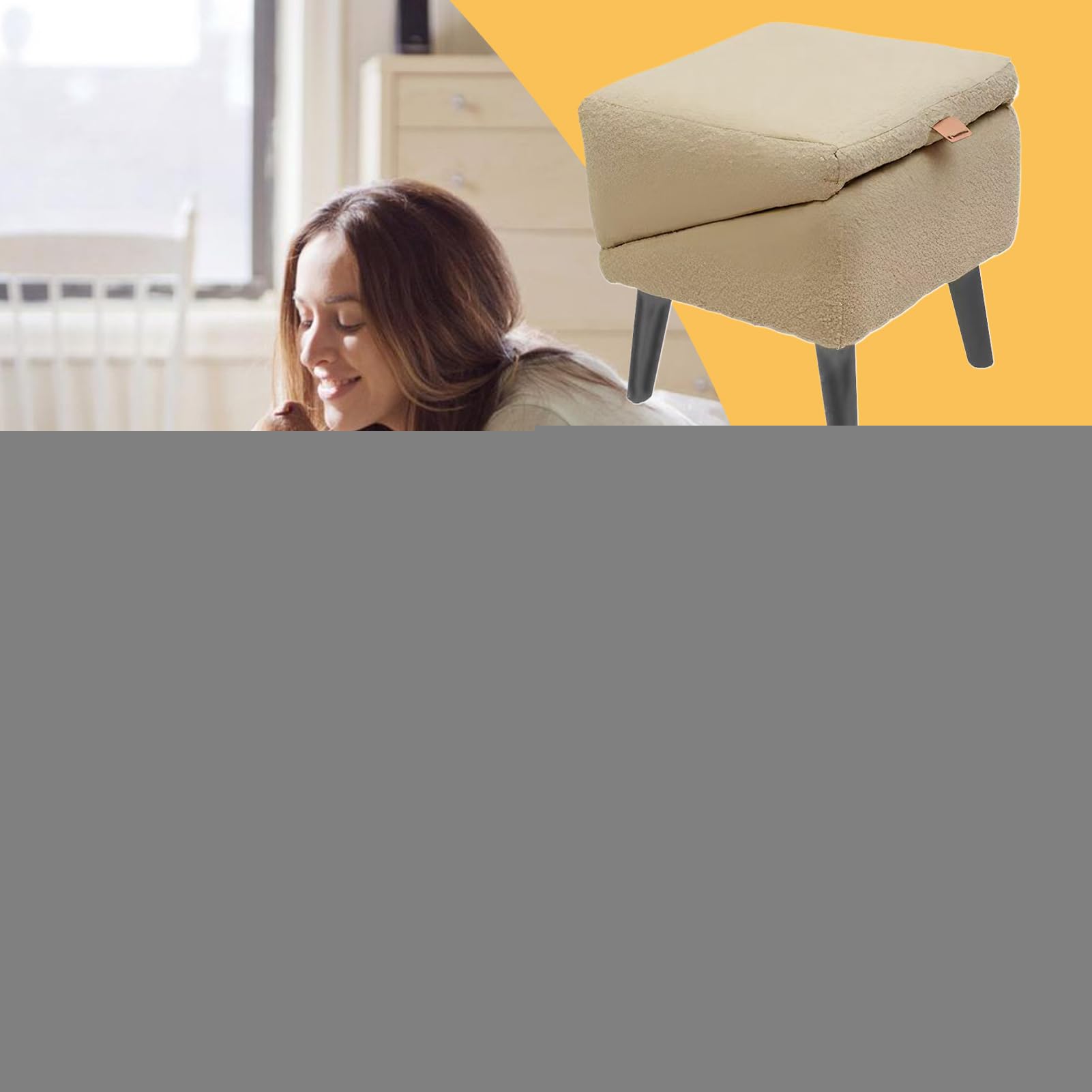 Rampa Otomana Dividida para Perros, Escalones para Sofá Cama, Escalera Plegable para Gatos, Sofás y Sillas para Perros, Diseño Antideslizante, Escalera Portátil para Mascotas Puf con Asiento Acolchado
