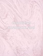 Cuaderno Cuadriculado: Libreta de matemáticas grande para la escuela, efecto mármol color rosa 200 hojas