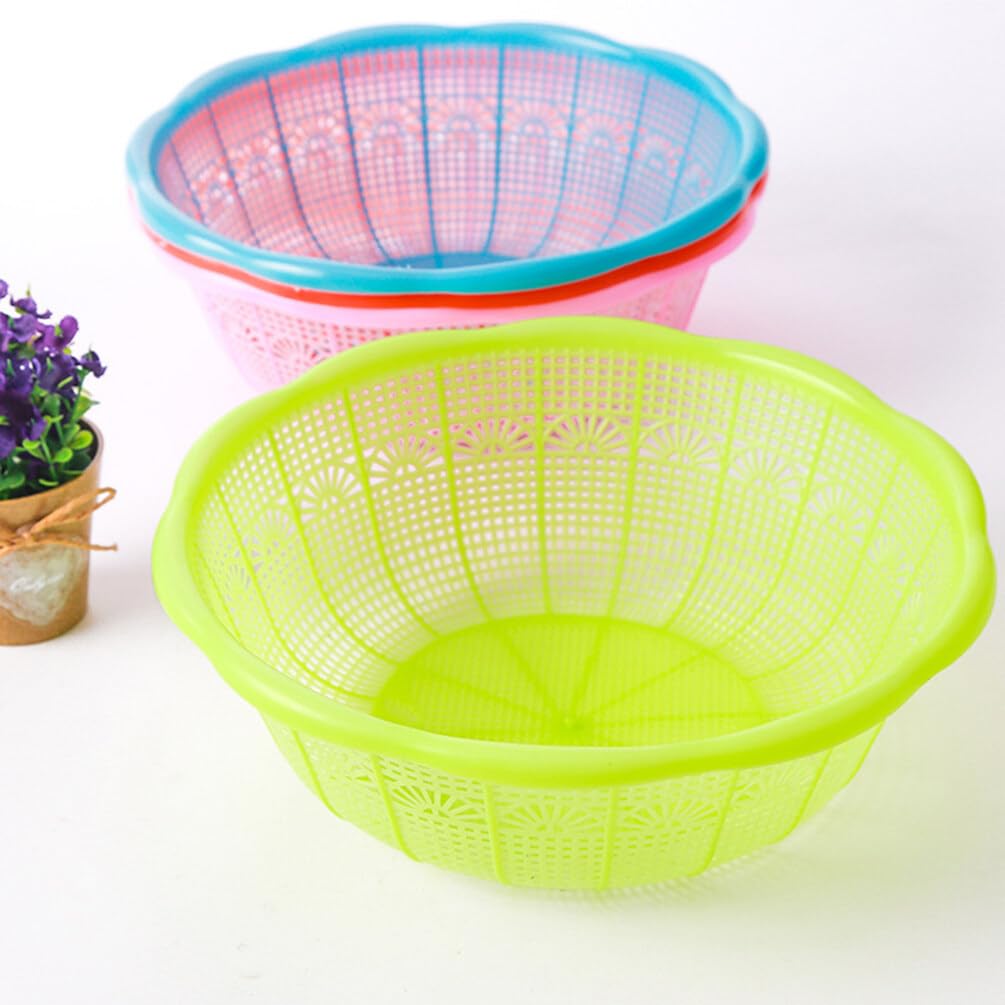 Holibanna Food Strainer Colander 4Pcs Kitchen Colander Strainer Plastic Rice Basket Vegetable Washing Basket Bowl Colander Strainer Bowl Rice Strainer
