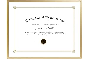 Enhance Your Diplomas and Certificates with Golden State Art's 8.5x11 Aluminum Certificate Frames