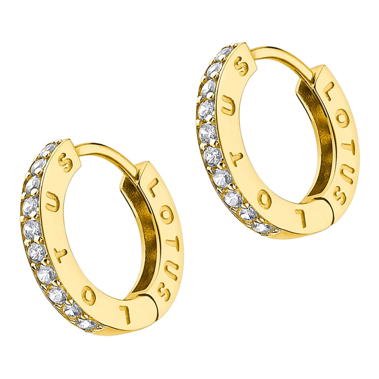 Lotus Orecchini A Cerchio Argento Donna Zirconia 925 Argento