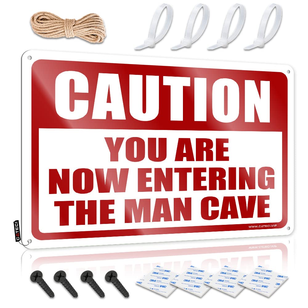 Cool Wall Art Statue Football Neutral Gift For Mechanic Caution! You Are Now Entering The Man Cave - Easy To Hang Art(30X40CM)