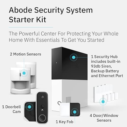 Miniatura 2 de Abode Sistema de seguridad inteligente inalámbrico de 9 piezas, funciona con dispositivos Apple HomeKit, Z-Wave y Zigbee - Ampliable para proteger