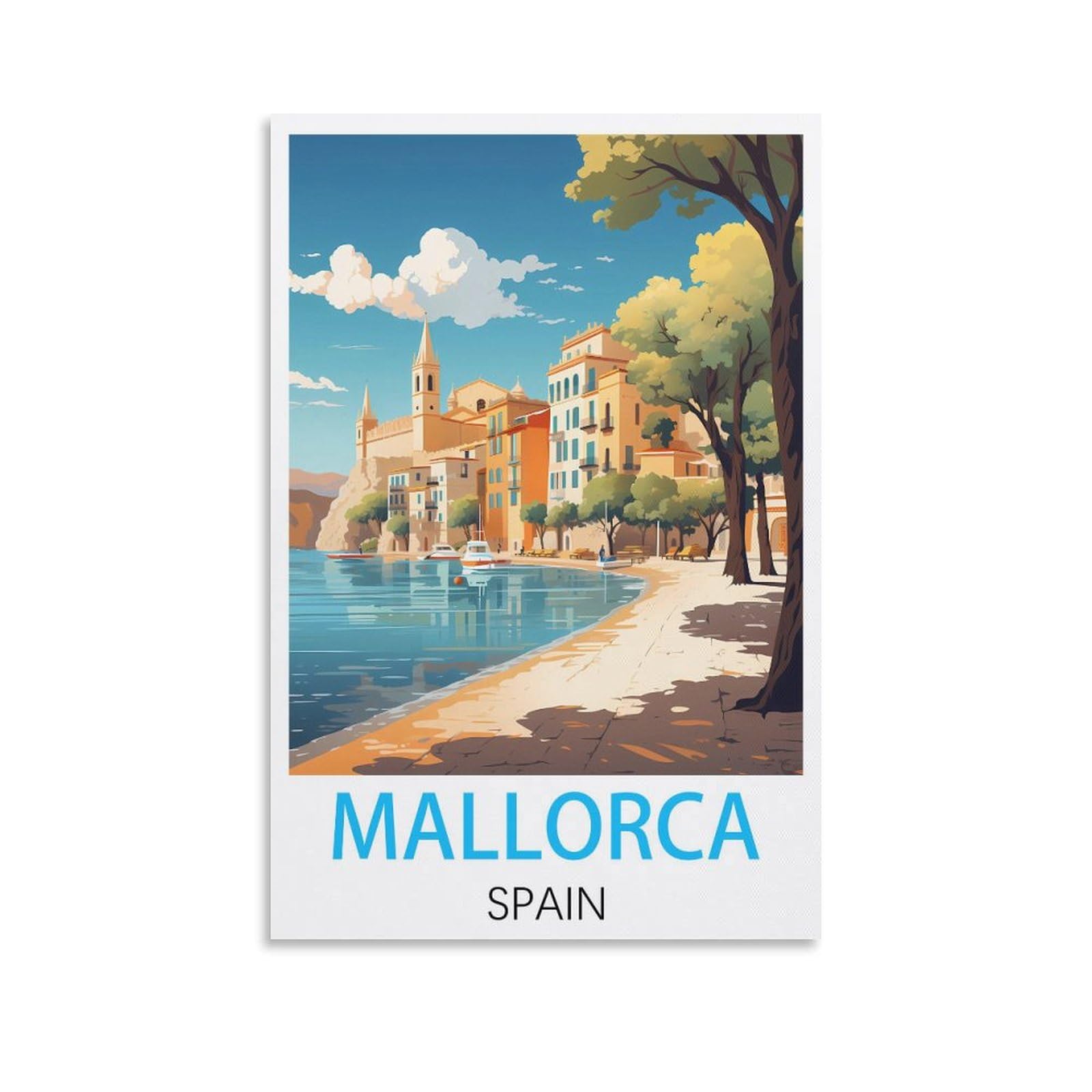 Vintage Metal Tin Wall Sign Mallorca Spain,Travel Tin Signs Metal Poster Wall Decor Office Cafe Bathroom Badroom 15x30cm