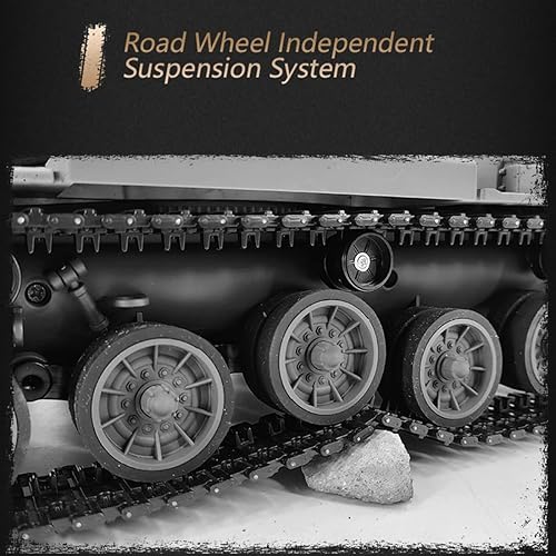 Miniatura 5 de EVAR Tanque RC 116 que dispara, modelo de tanque de batalla principal estadounidense M60A1 con efecto de sonidohumo, juguete de tanque de control