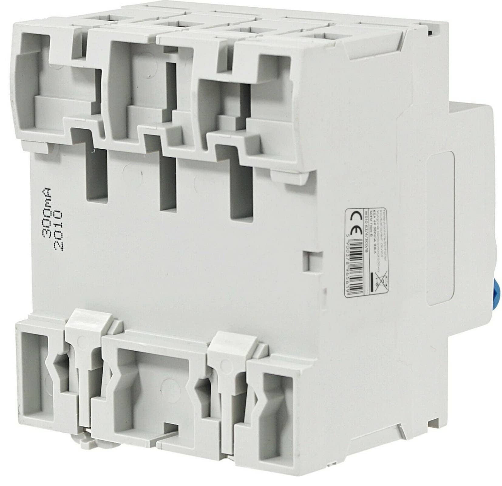 Fehlerstromschutzschalter Typ B 63A 300mA 4-polig | 10kA Kurzschlussfestigkeit | Allstromsensitiv RCD FI-Schalter | 400V 50/60Hz | CE IEC 61008-1 DIN-Schiene Montage