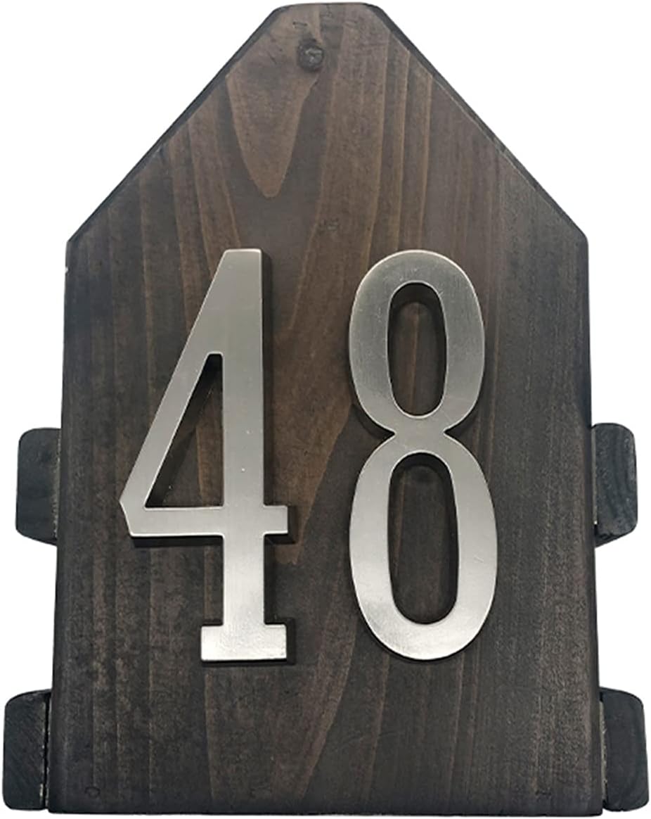 BREAKA 3D Floating House Sign Sticky 4" 101mm Height House Number Sticker House Number Door Sign Number Alloy Satin Mailbox Address Sign #0-9 (Size : 1)