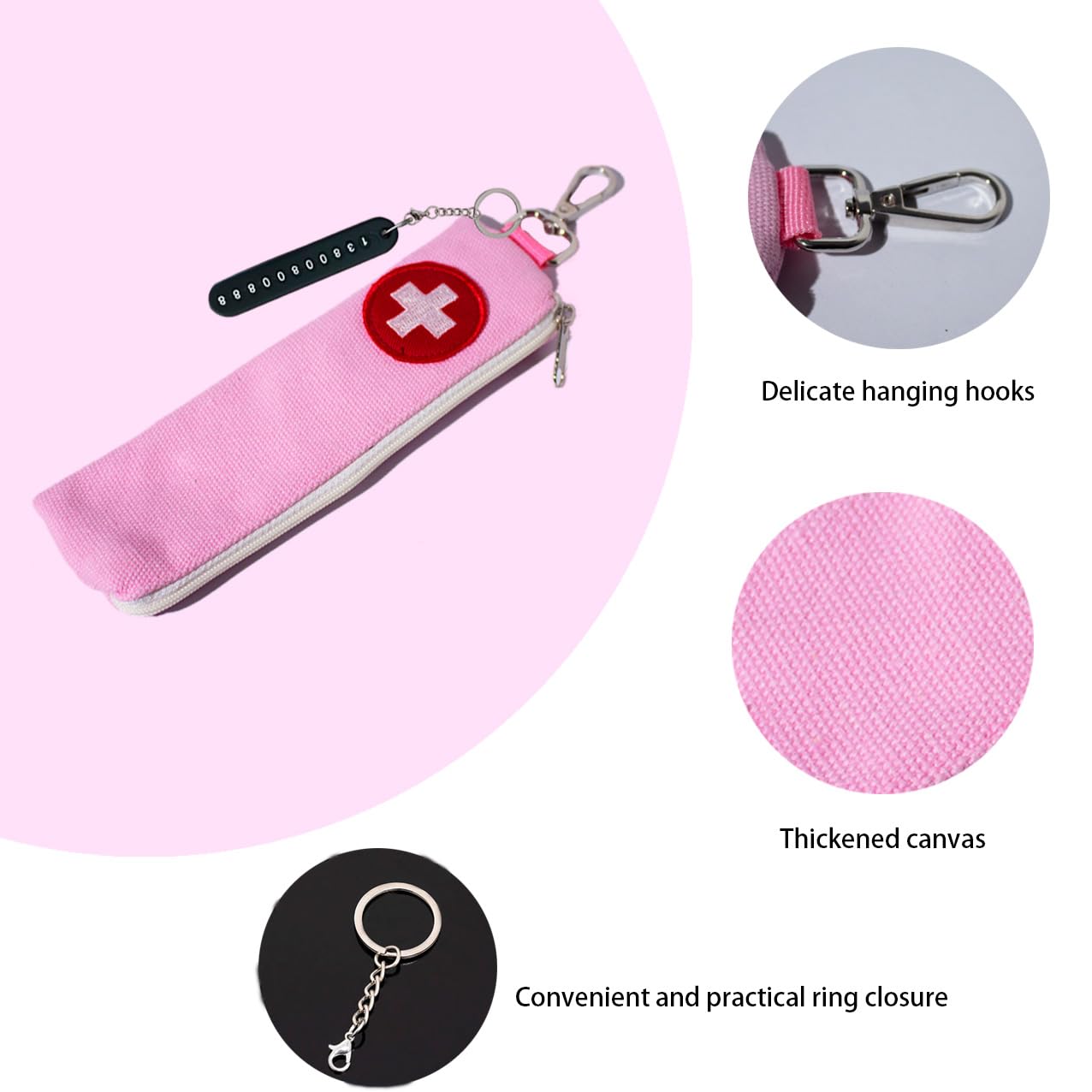 GZFQJJ Epipen Carrying Case for 1 EpiPen Allergy Medicine (Pink)