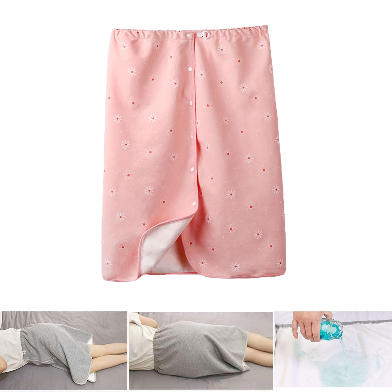 Photo 1 of Yodilala Unisex Full Open Adult Diaper Skirt, Waterproof, Adjustable, Reusable Incontinence for Adults, Elderly, Children(Pink,XXL)