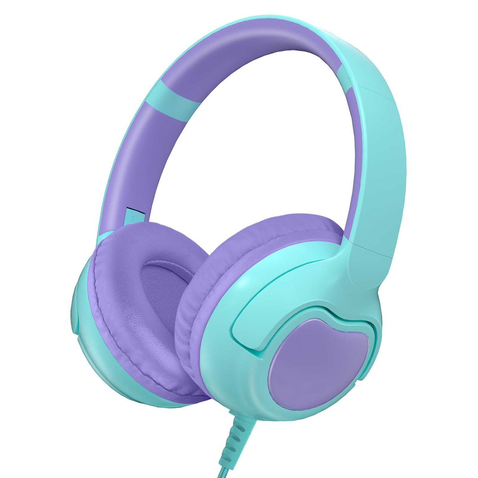 ZIHNIC Wired Kids Headphones, Safe 85dB Volume Limit for Boys & Girls, Comfortable Earpads, Foldable Design for School, Tablets, and Travel-CAYN