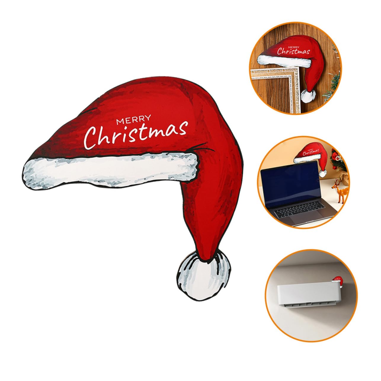 VICASKY Christmas Door Frame Decor Xmas Santa Hat Ornament for Holiday Window Decoration for Home Hotel and Party Atmosphere Design Photo Prop for Unforgettable Moments