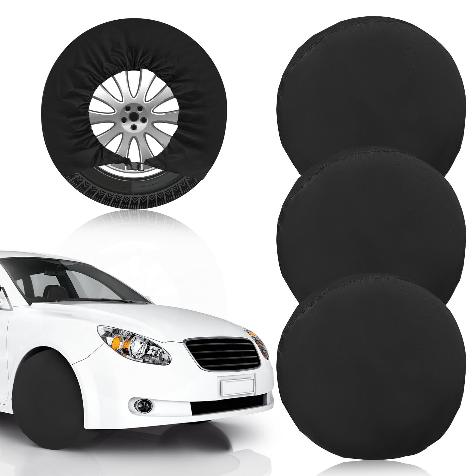 ibasenice 4pezzi Copriruota per Pneumatici Copertura per Esterni Adatta per Auto Suv Camper Rimorchi Protezione da Macchie Sporco Sole