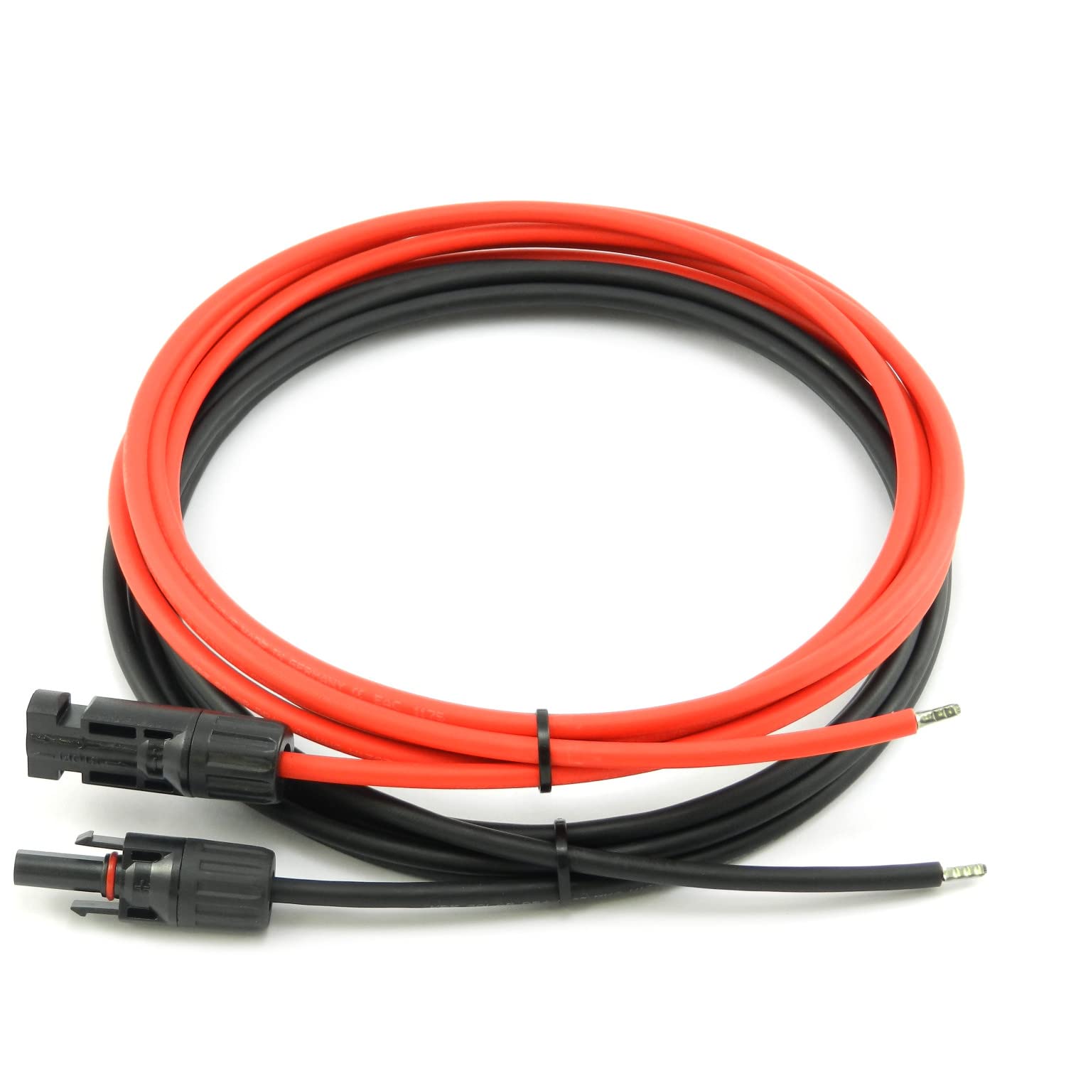 SOLARTRONICS Cable de conexión para regulador de Carga, 6 mm², Certificado, 45 m, Cable Solar Rojo/Negro, Incluye Enchufe Solar y Casquillo, Cable Adaptador para Panel Solar, Cable fotovoltaico,