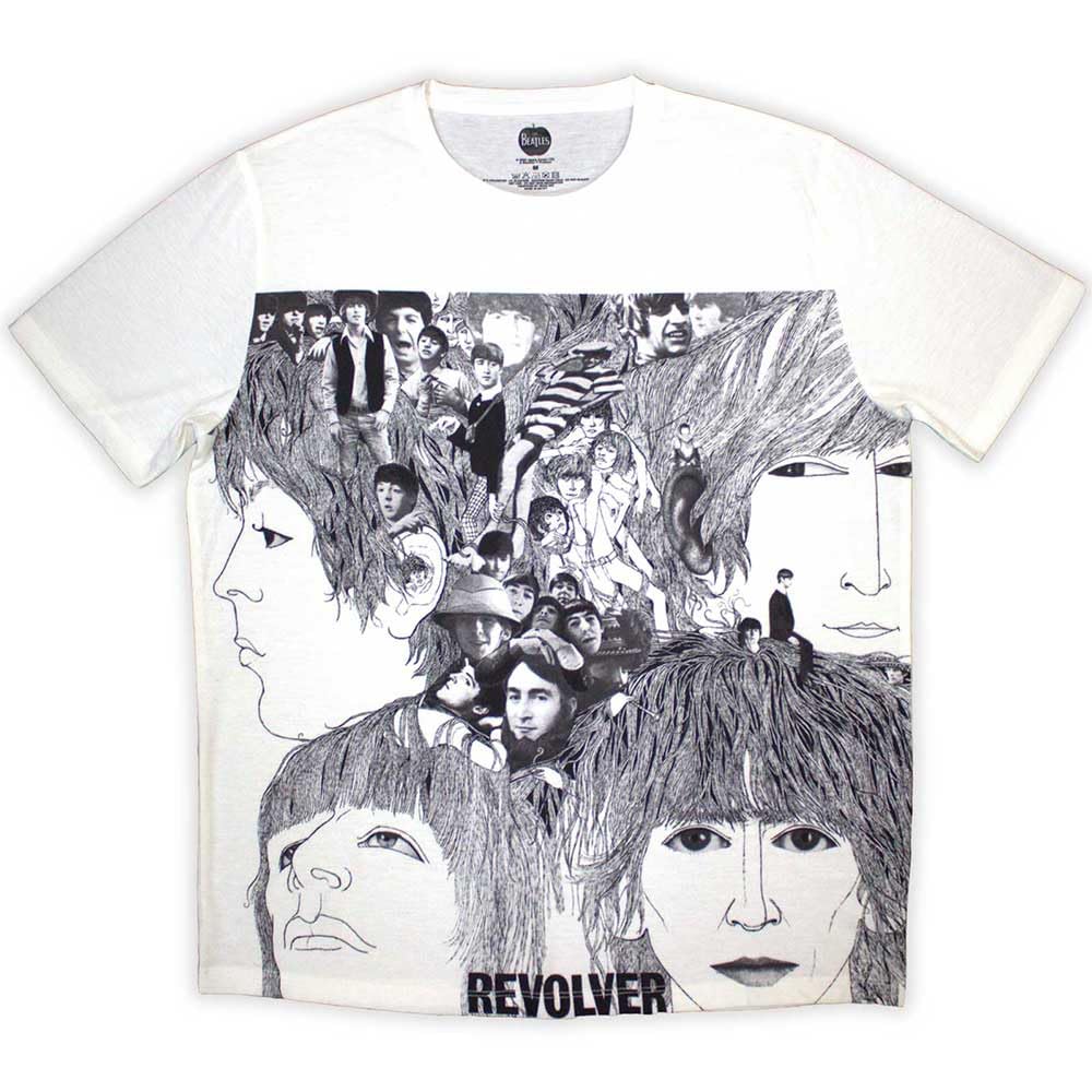 Rock Off Officially Licensed Products Men's White The Beatles Revolver Sublimination Print T Shirt L