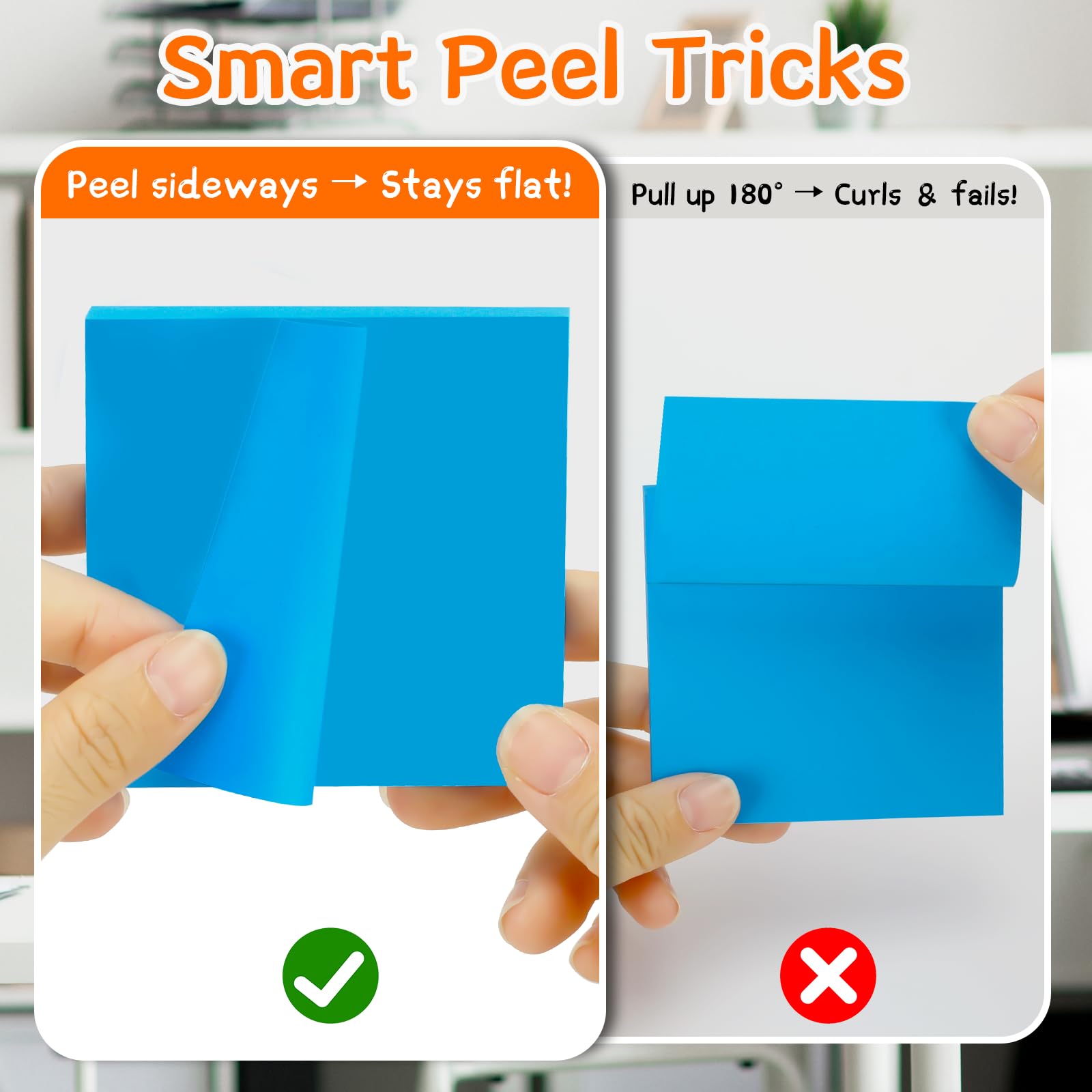 Foglietti Adesivi 76x76mm Sticky Notes 100 Fogli 5 Colori Vivaci Rimovibili per Ufficio